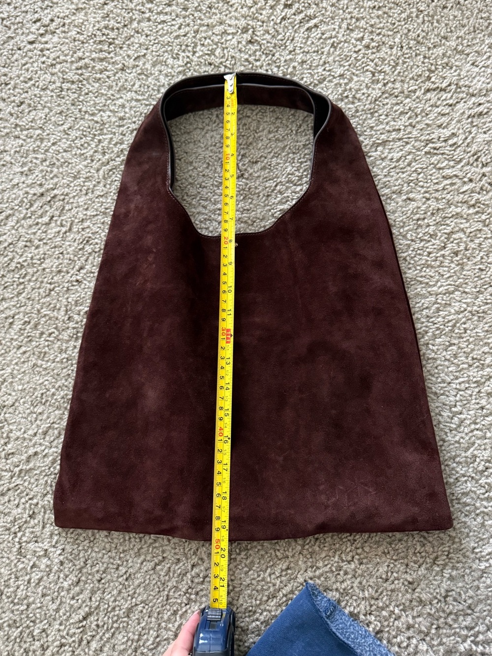 NWOT Tory Burch Suede Shoulder Tote in Deep Brown - Picture 6 of 7